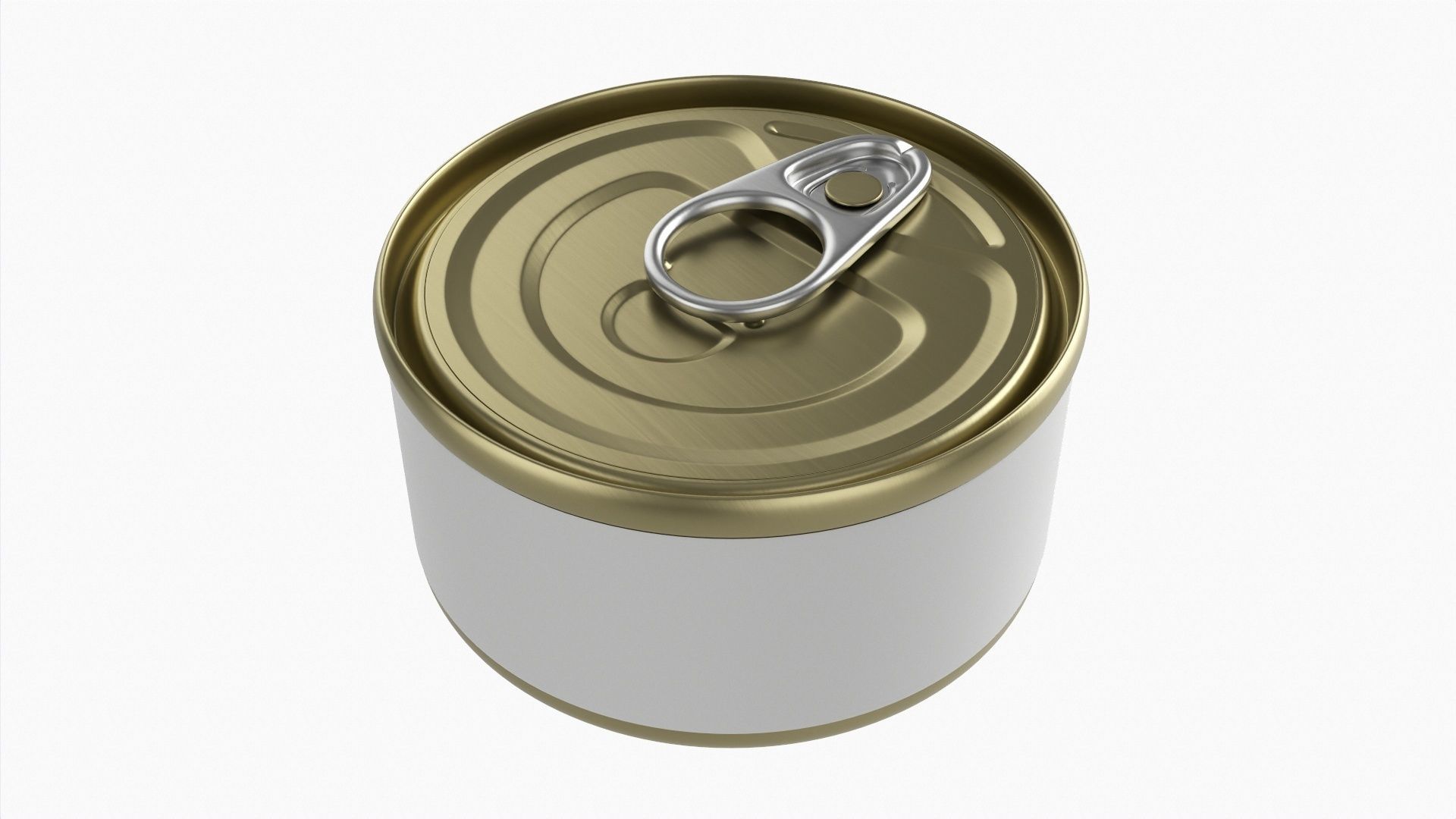 Canned food round metal tin aluminum can 013 3D model_1