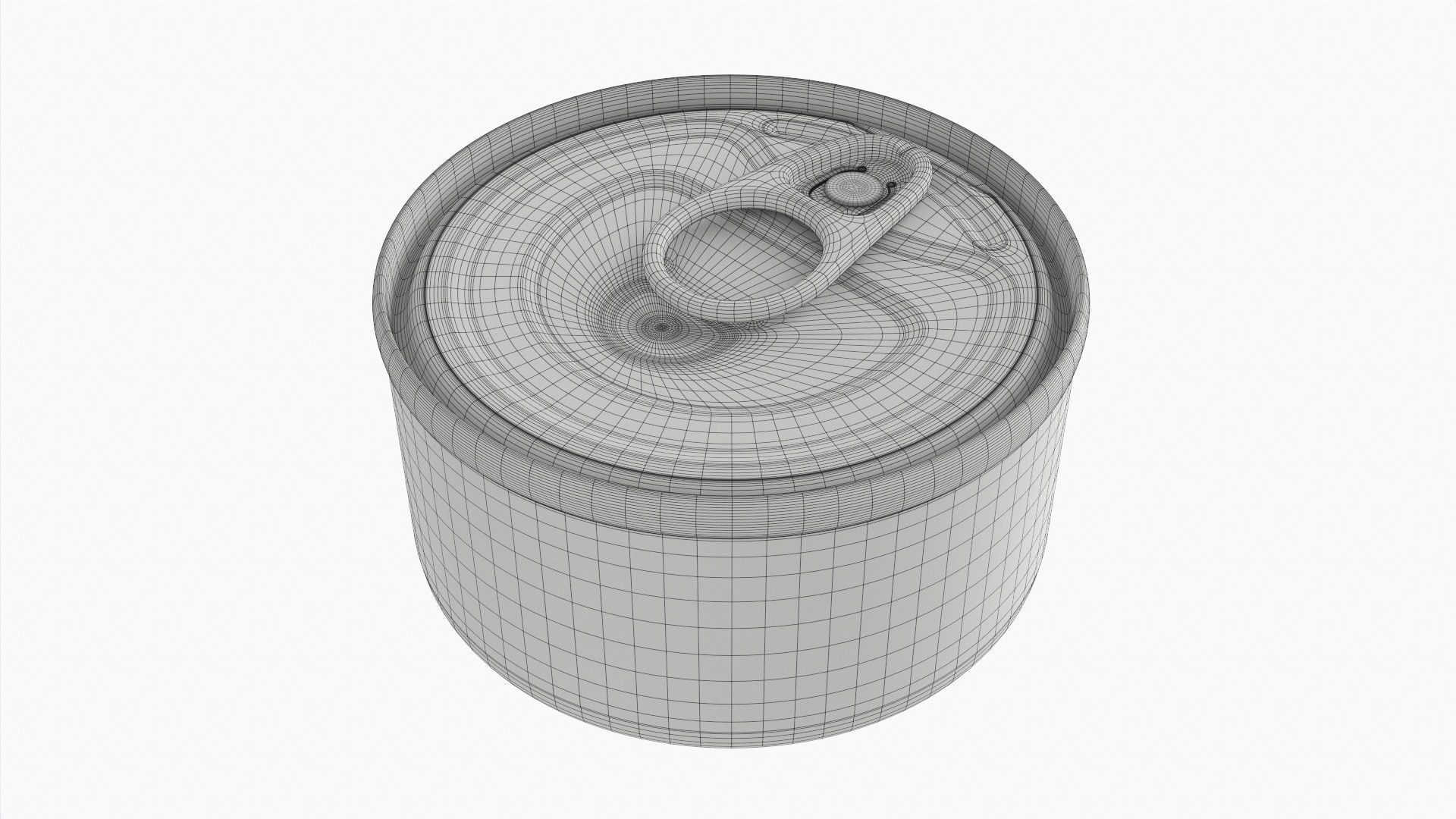 Canned food round metal tin aluminum can 013 3D model_6