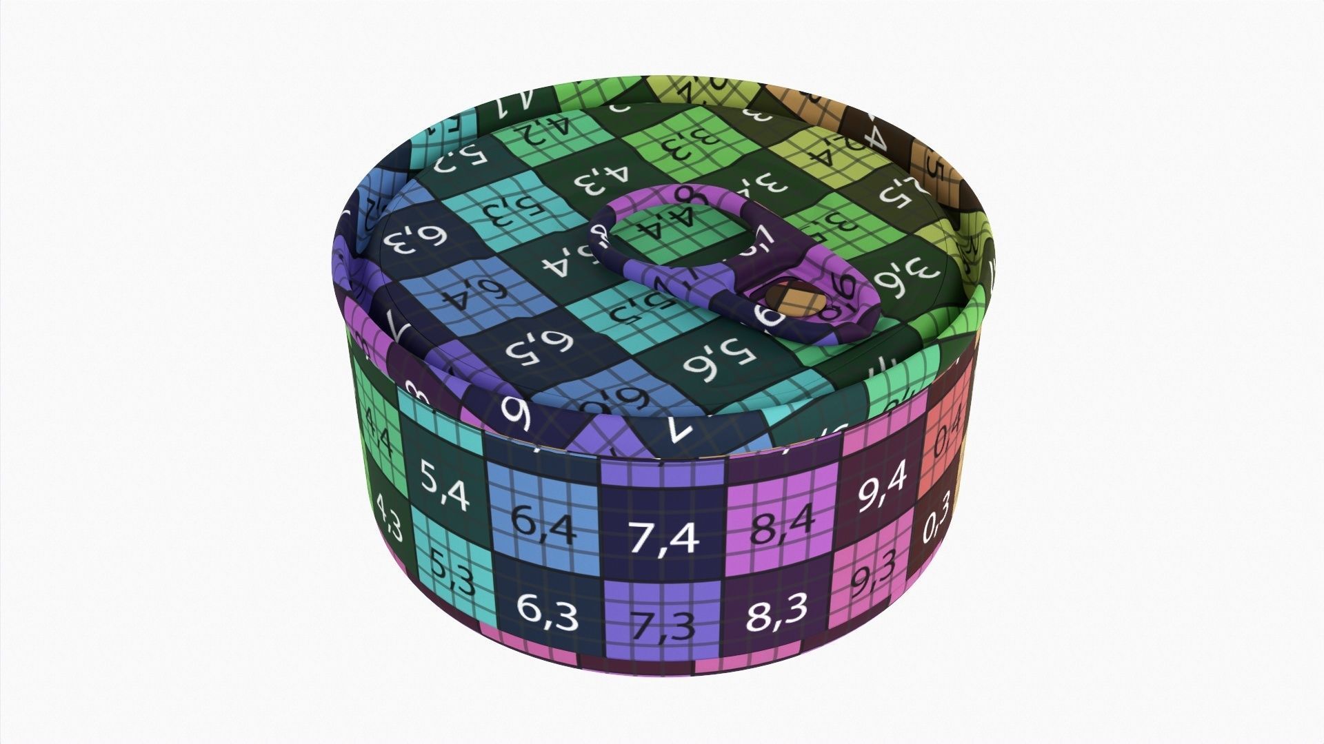 Canned food round metal tin aluminum can 013 3D model_10