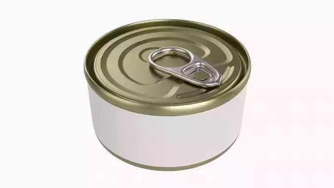 Canned food round metal tin aluminum can 013 3D model