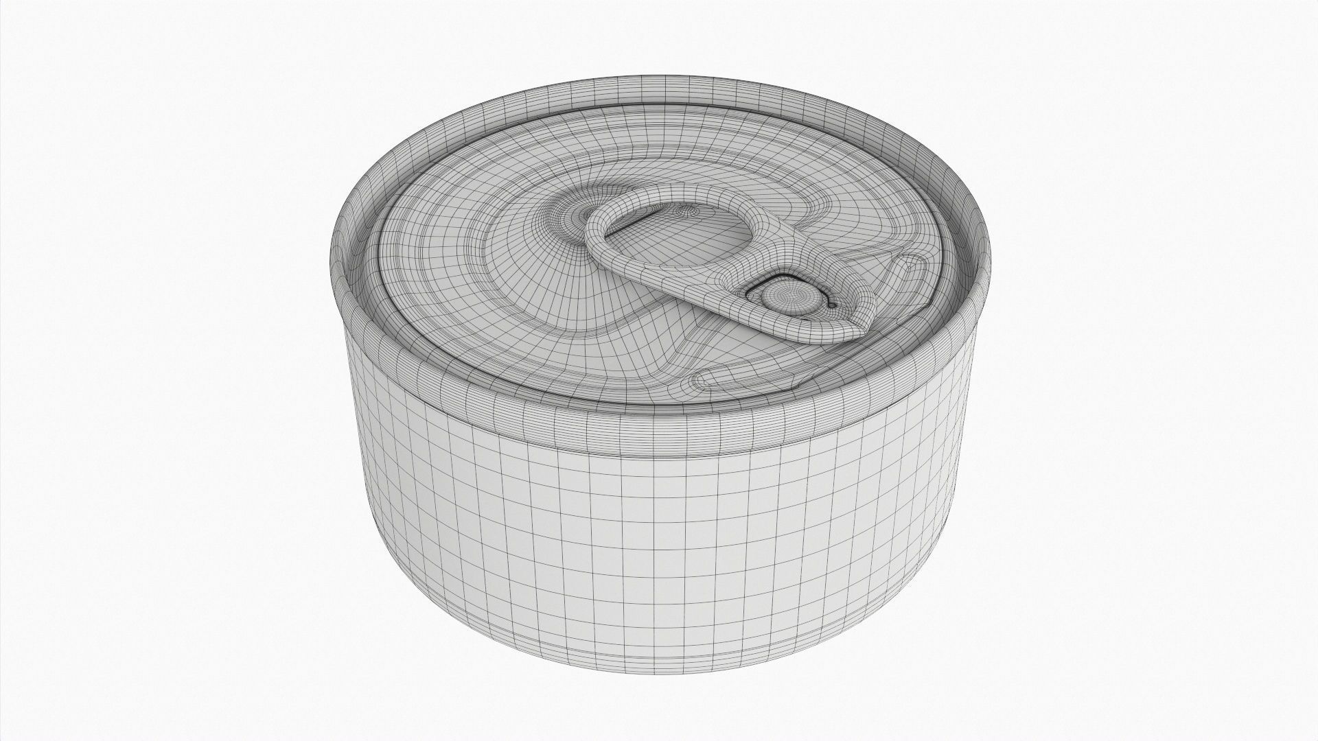 Canned food round metal tin aluminum can 013 3D model_5