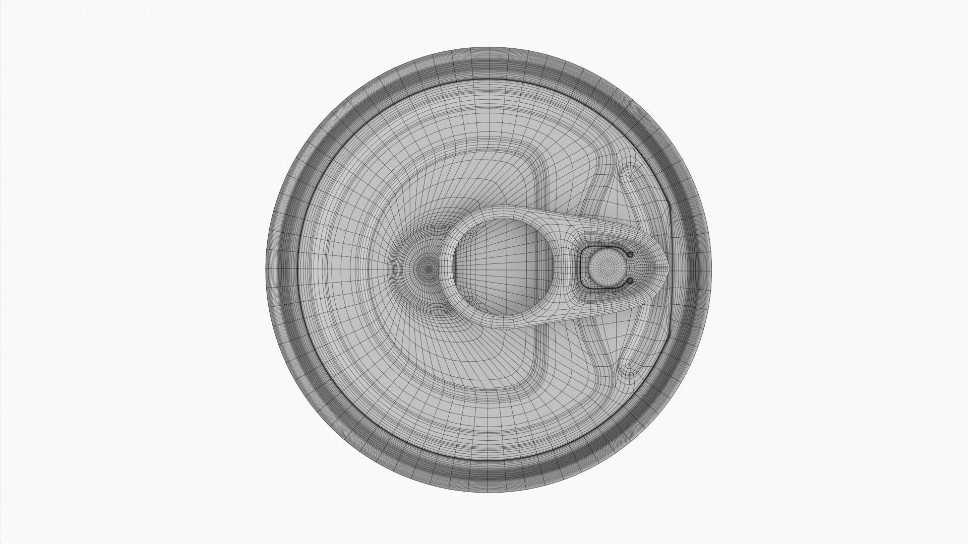 Canned food round metal tin aluminum can 013 3D model_9