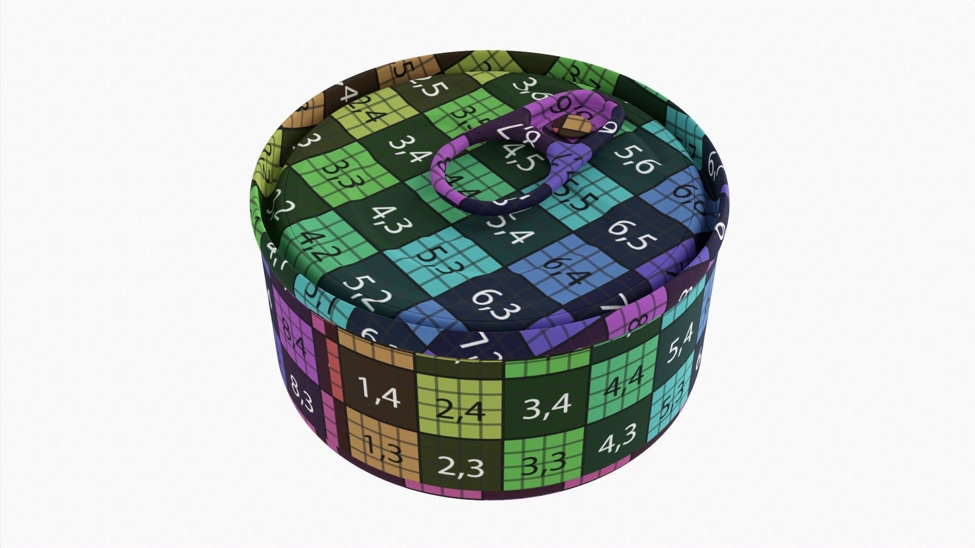 Canned food round metal tin aluminum can 013 3D model_11