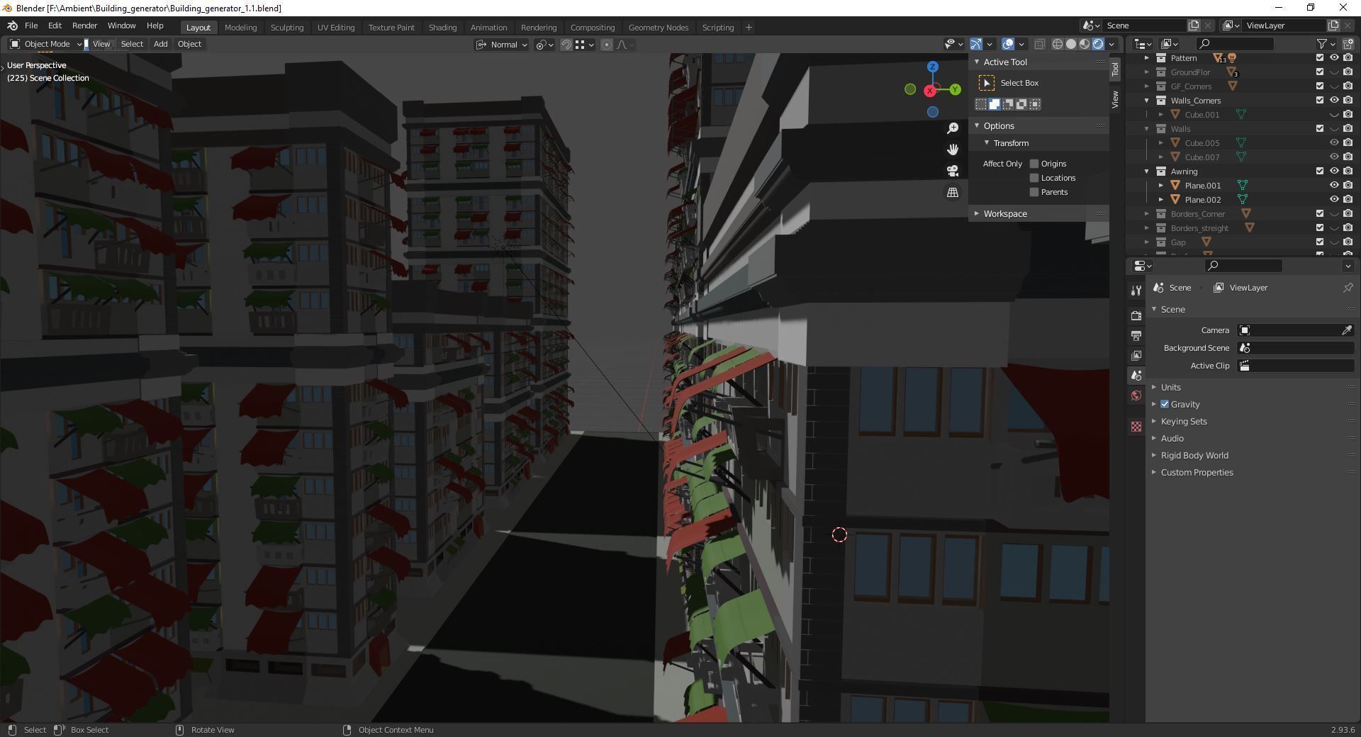 Building Generator with node geometry Low-poly 3D model_12