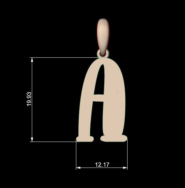 Initial Letters Pendant Funny Gang A 3D print model_4
