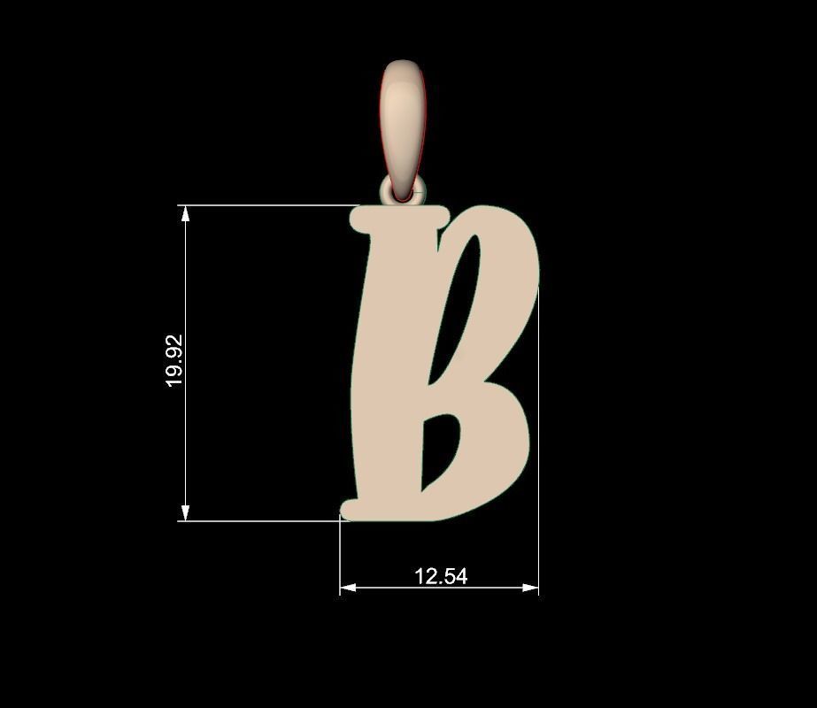 Initial Letters Pendant Funny Gang B 3D print model_4