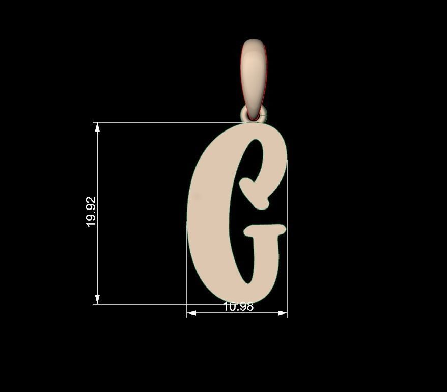 Initial Letters Pendant Funny Gang C 3D print model_4