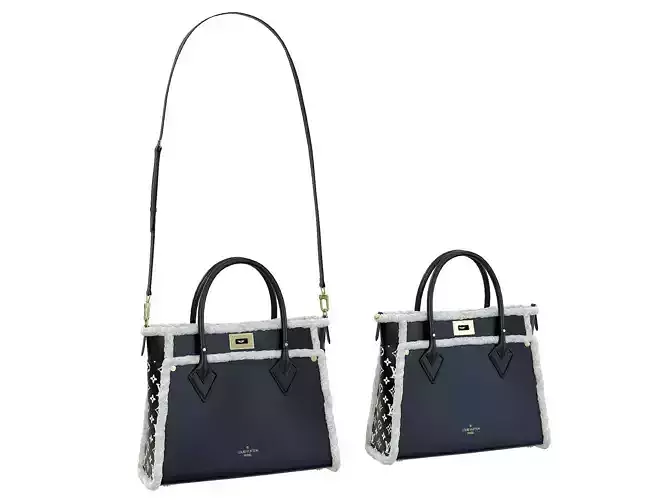 Louis Vuitton On My Side MM Bag Shearling Fur Low-poly 3D model