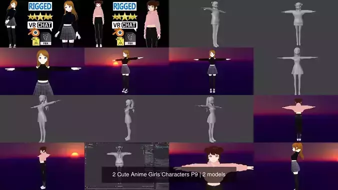 2 Cute Anime Girls Characters P9