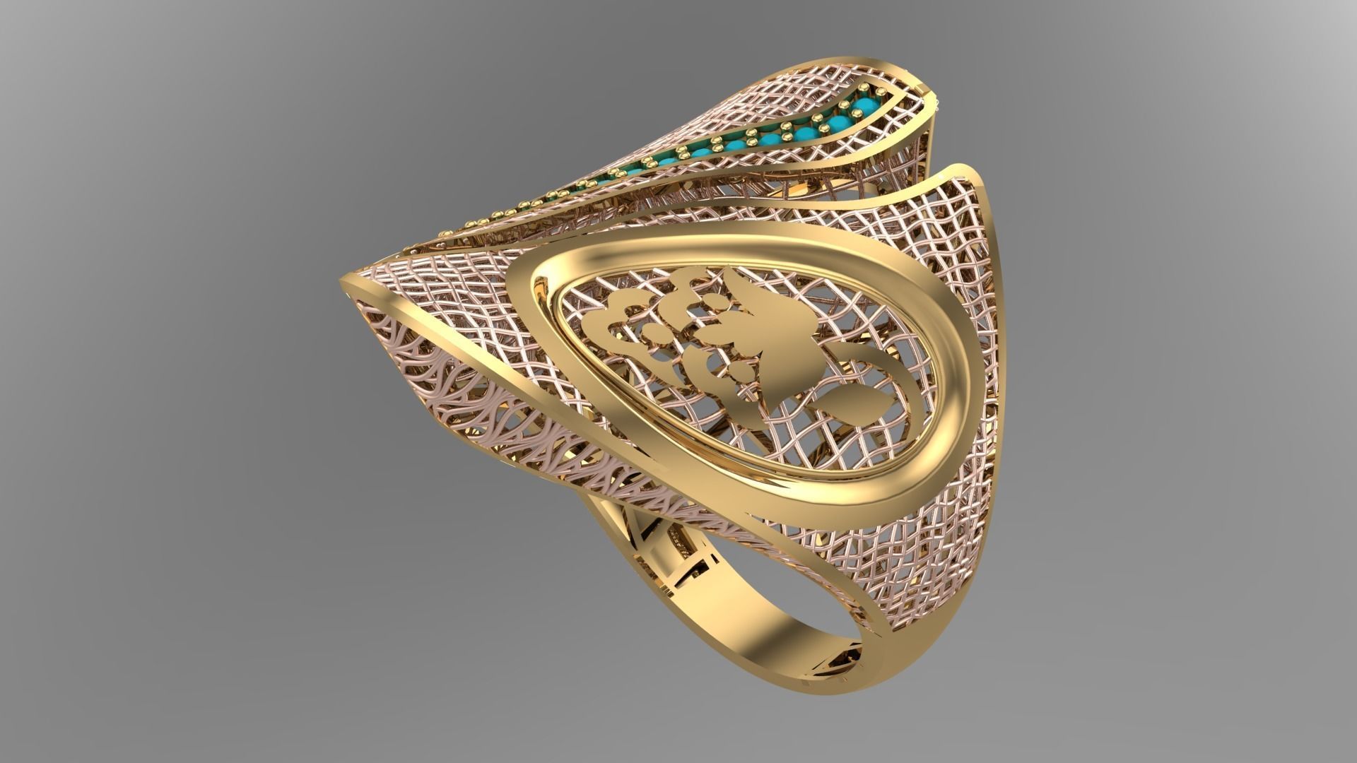 10 PCS STONES RING COLLECTION-R04 3D print model_14