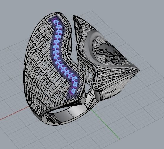 10 PCS STONES RING COLLECTION-R04 3D print model_5