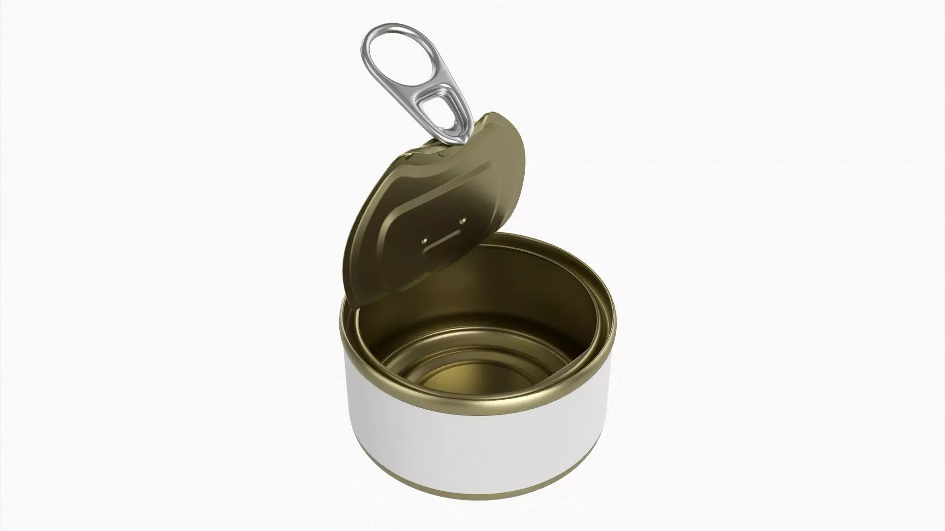 Canned food round metal tin aluminum can 013 open 3D model_0