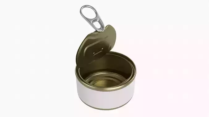 Canned food round metal tin aluminum can 013 open 3D model