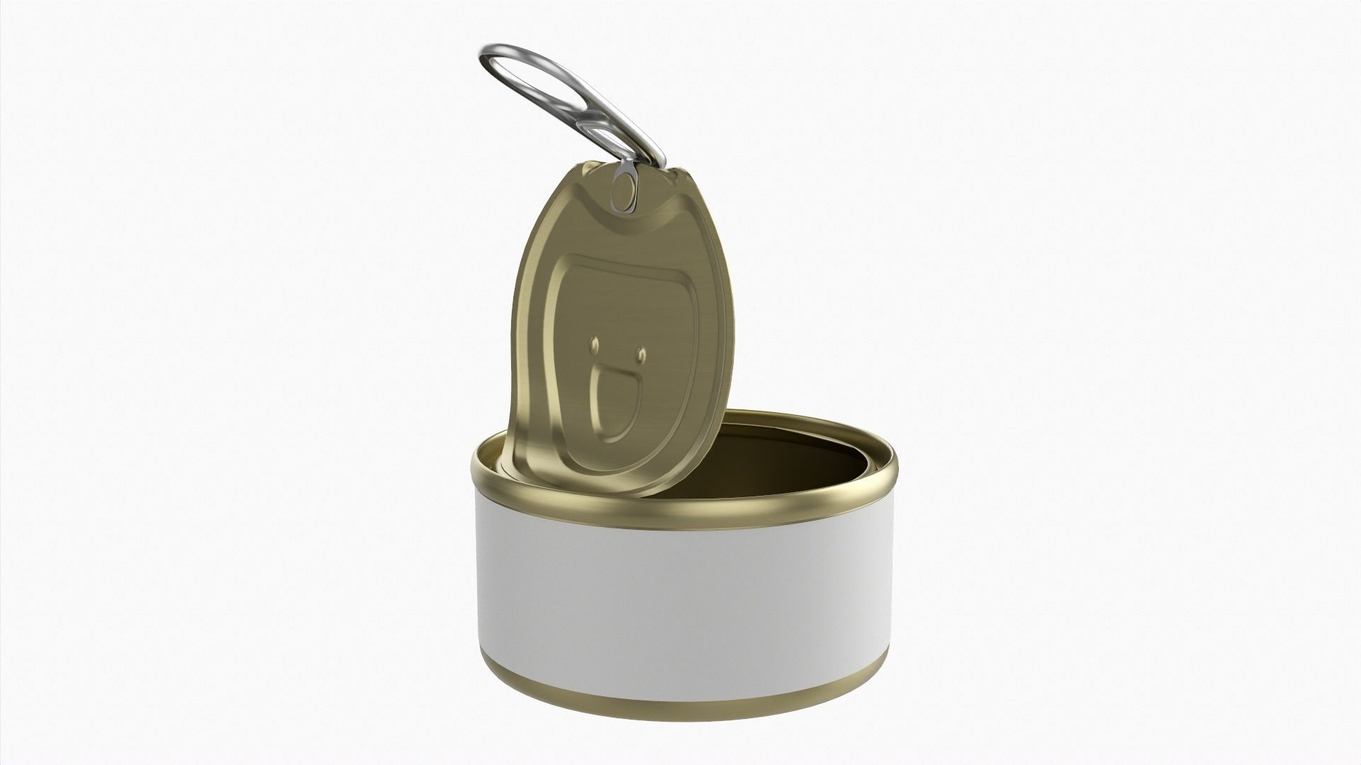 Canned food round metal tin aluminum can 013 open 3D model_1