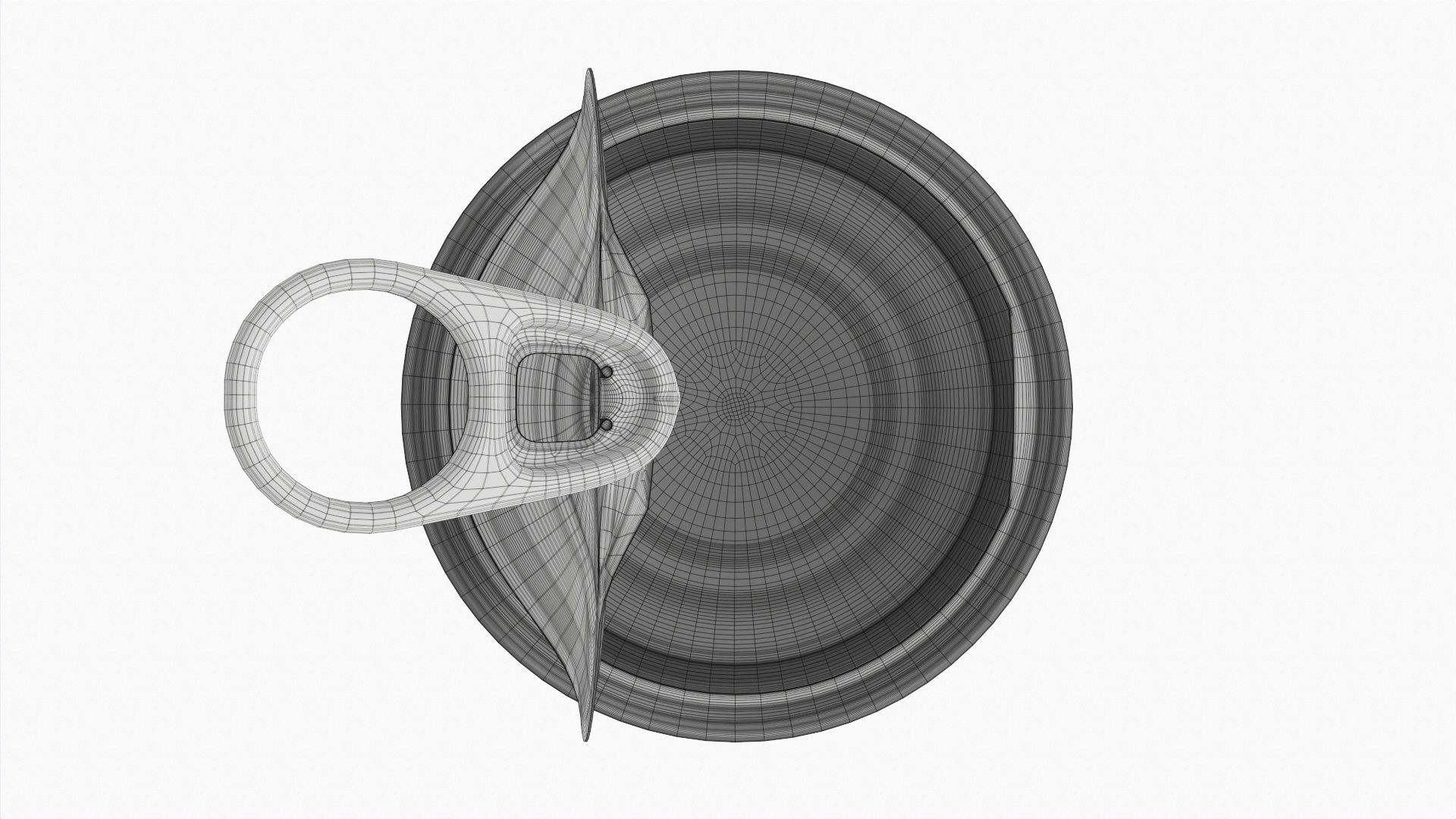 Canned food round metal tin aluminum can 013 open 3D model_9