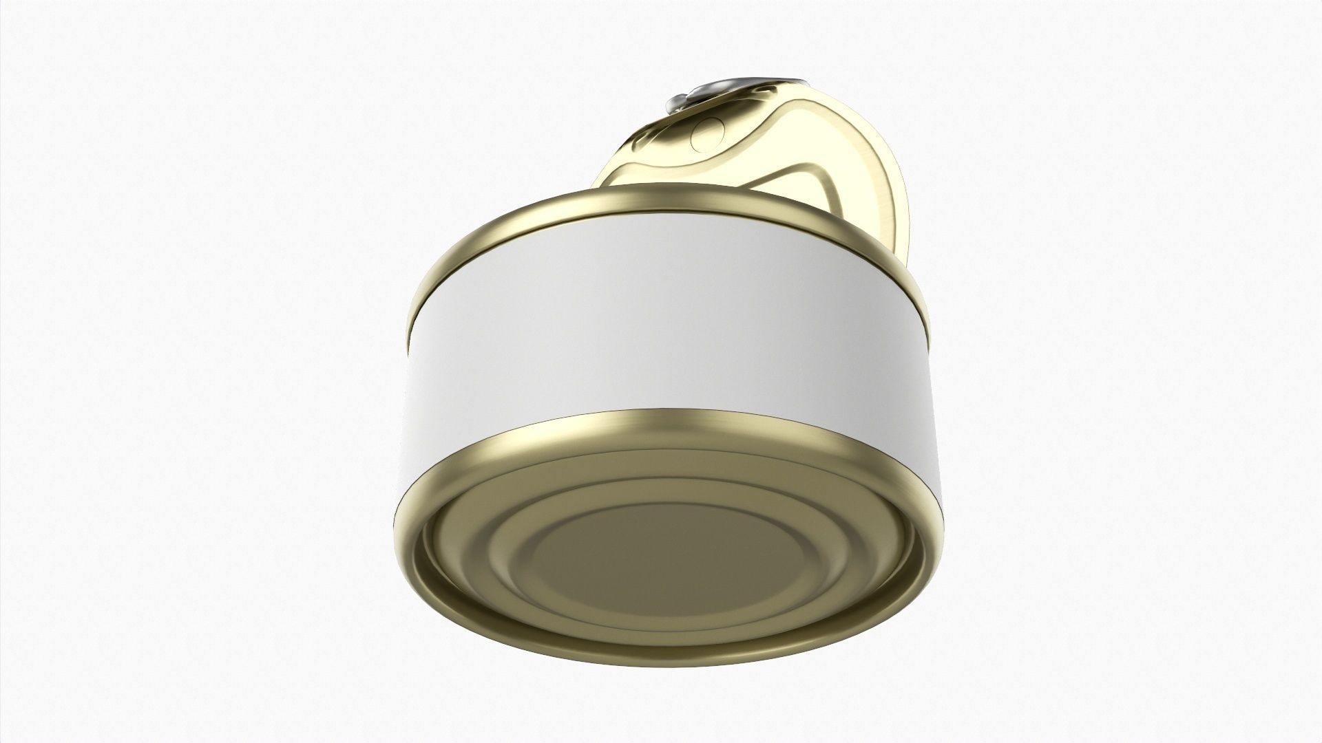 Canned food round metal tin aluminum can 013 open 3D model_2