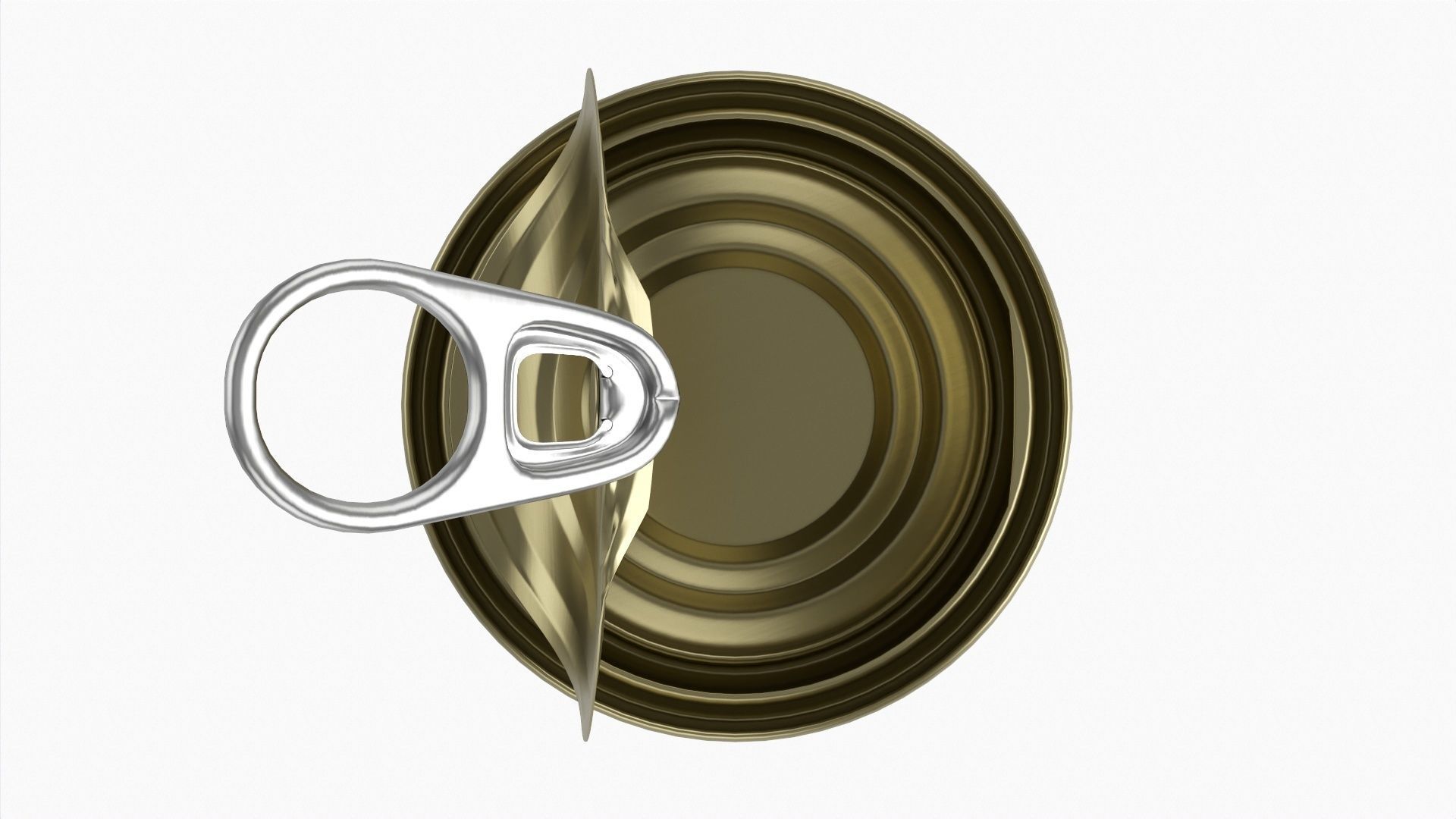 Canned food round metal tin aluminum can 013 open 3D model_4