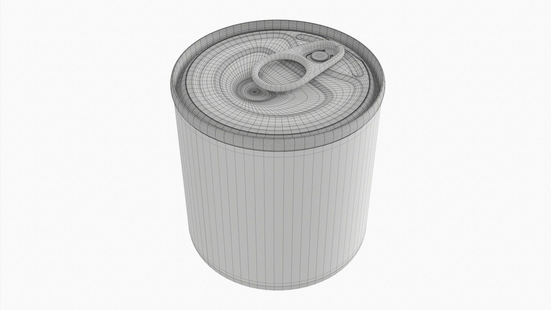 Canned food round metal tin aluminum can 014 3D model_6