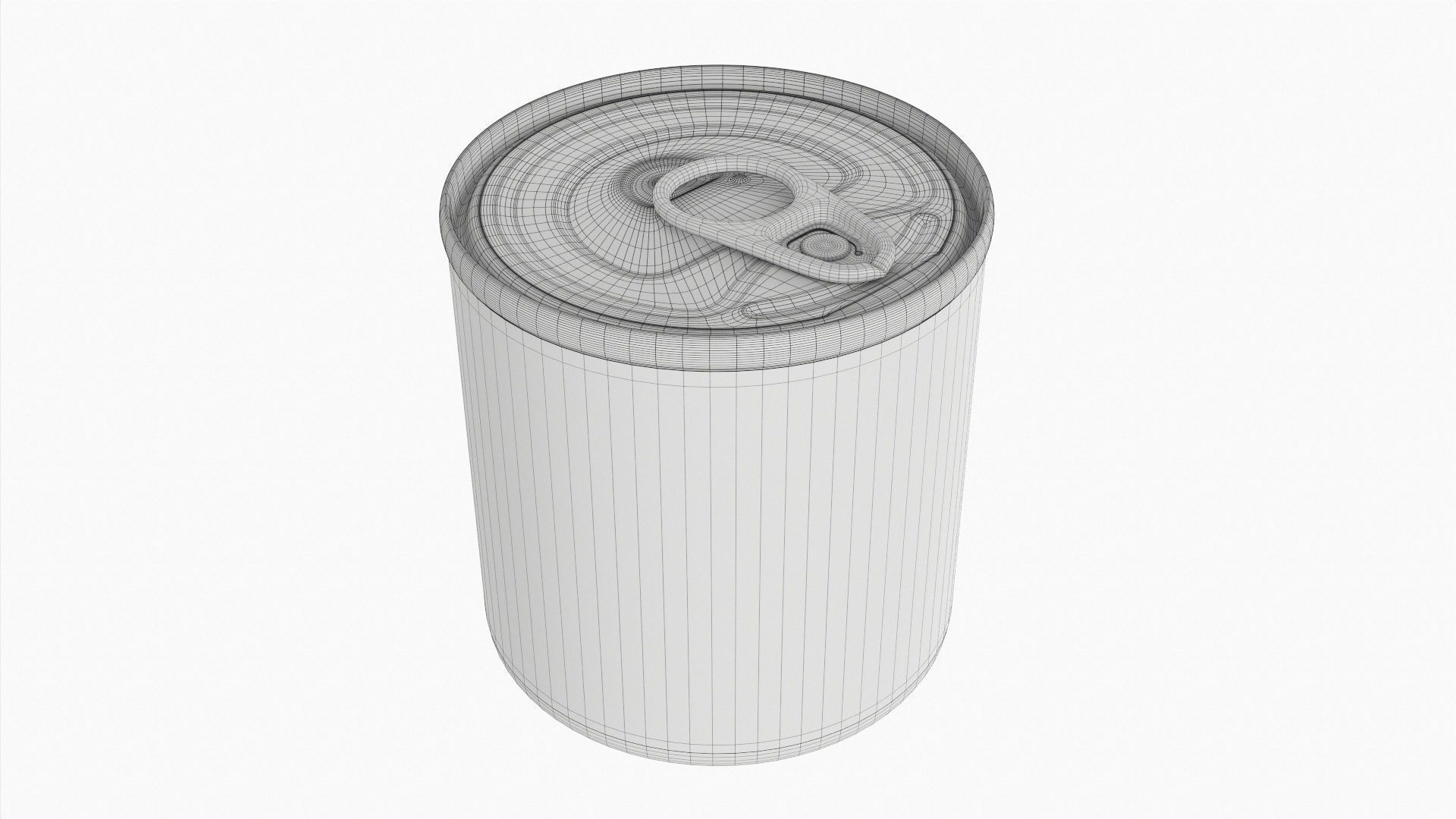 Canned food round metal tin aluminum can 014 3D model_5