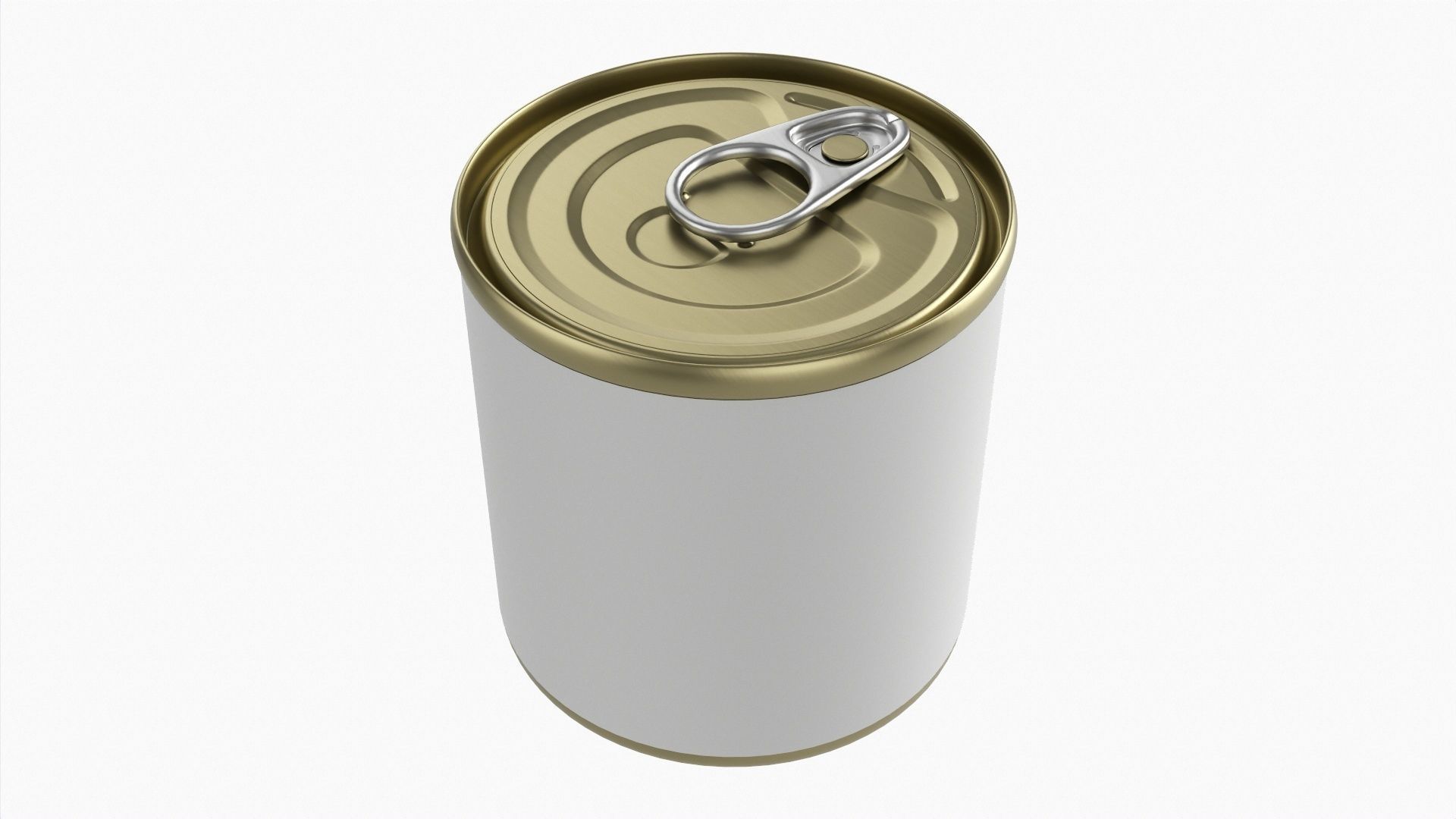 Canned food round metal tin aluminum can 014 3D model_1