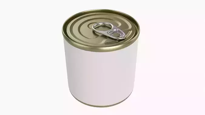 Canned food round metal tin aluminum can 014 3D model