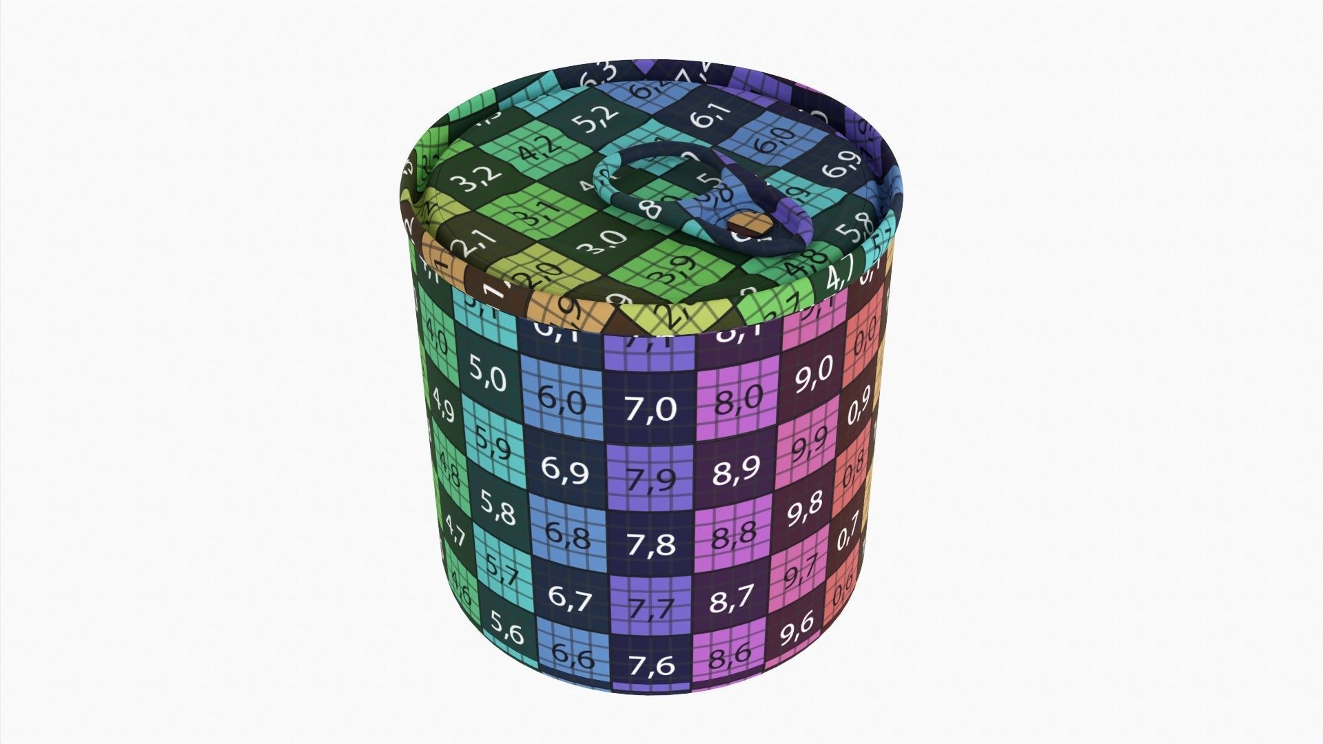 Canned food round metal tin aluminum can 014 3D model_10