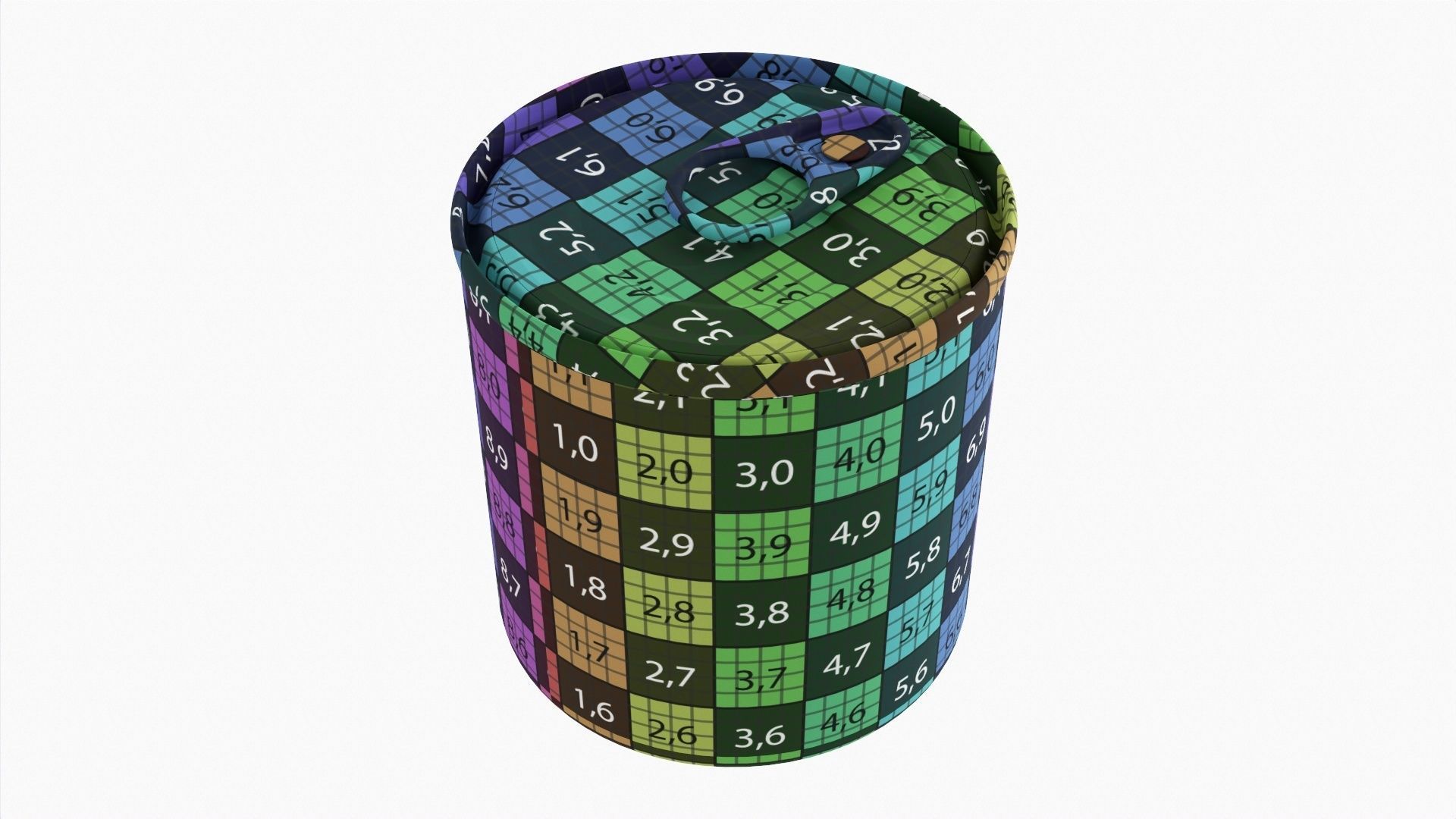 Canned food round metal tin aluminum can 014 3D model_11