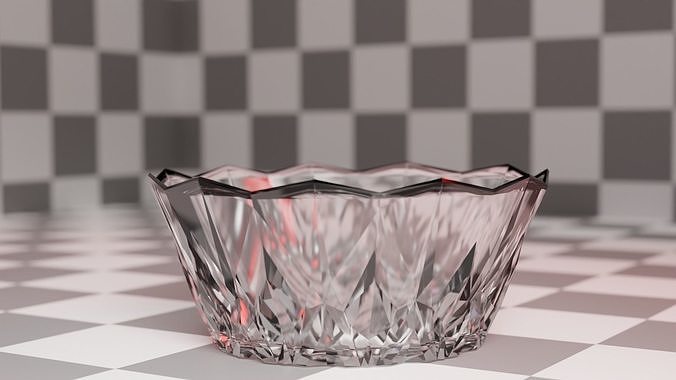 Glass Crystal Bowl Free low-poly 3D model