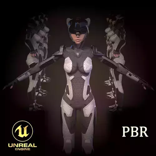 girl sci fi Low-poly 3D model