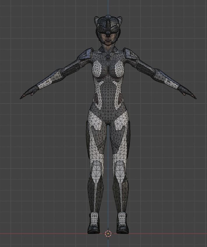 girl sci fi Low-poly 3D model_14