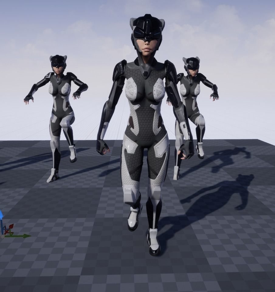 girl sci fi Low-poly 3D model_4