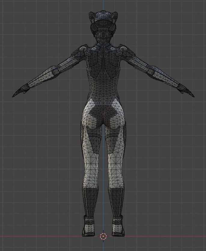 girl sci fi Low-poly 3D model_15
