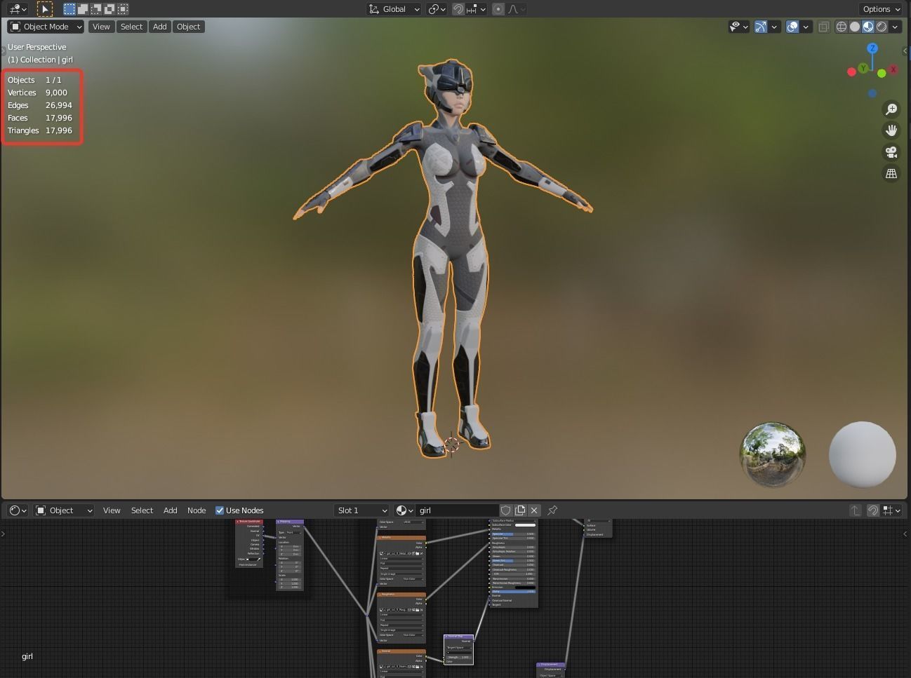 girl sci fi Low-poly 3D model_3