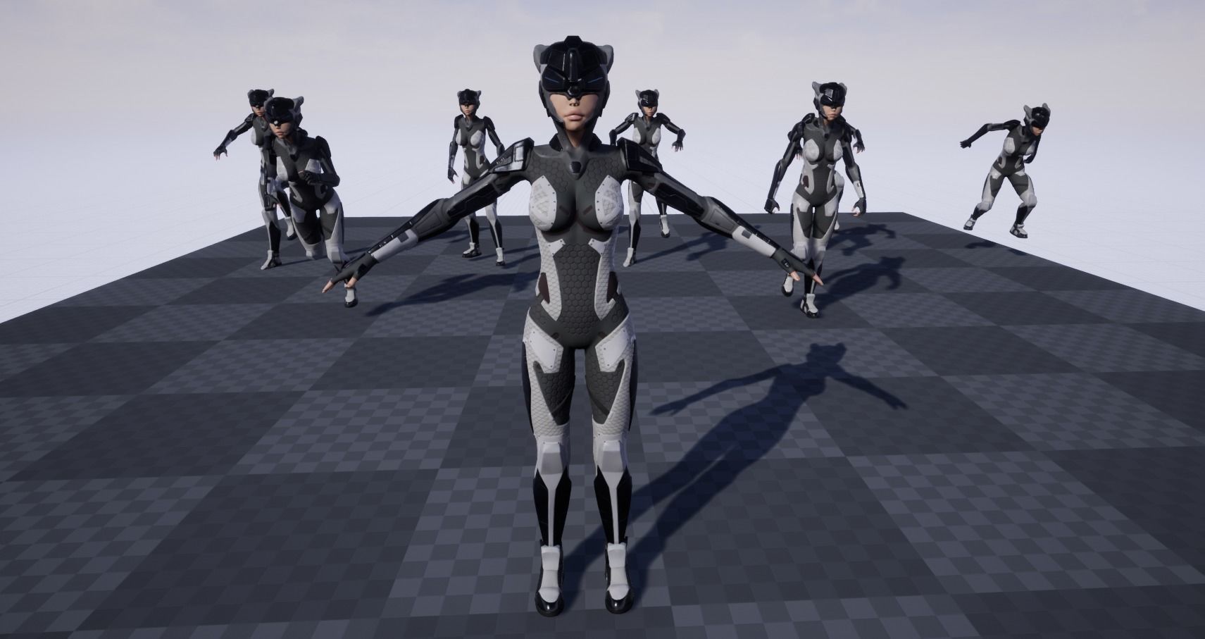 girl sci fi Low-poly 3D model_6
