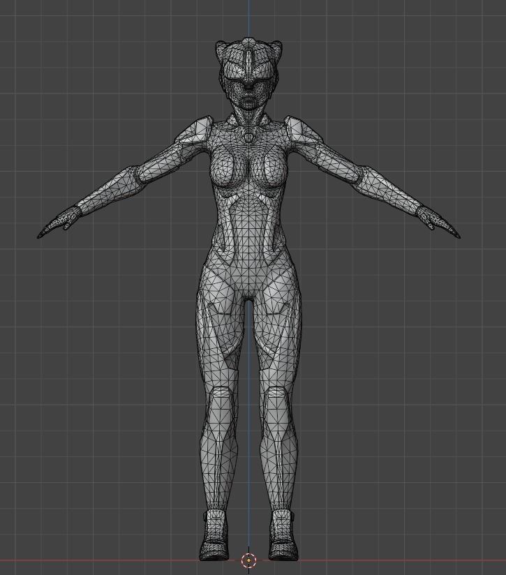 girl sci fi Low-poly 3D model_13