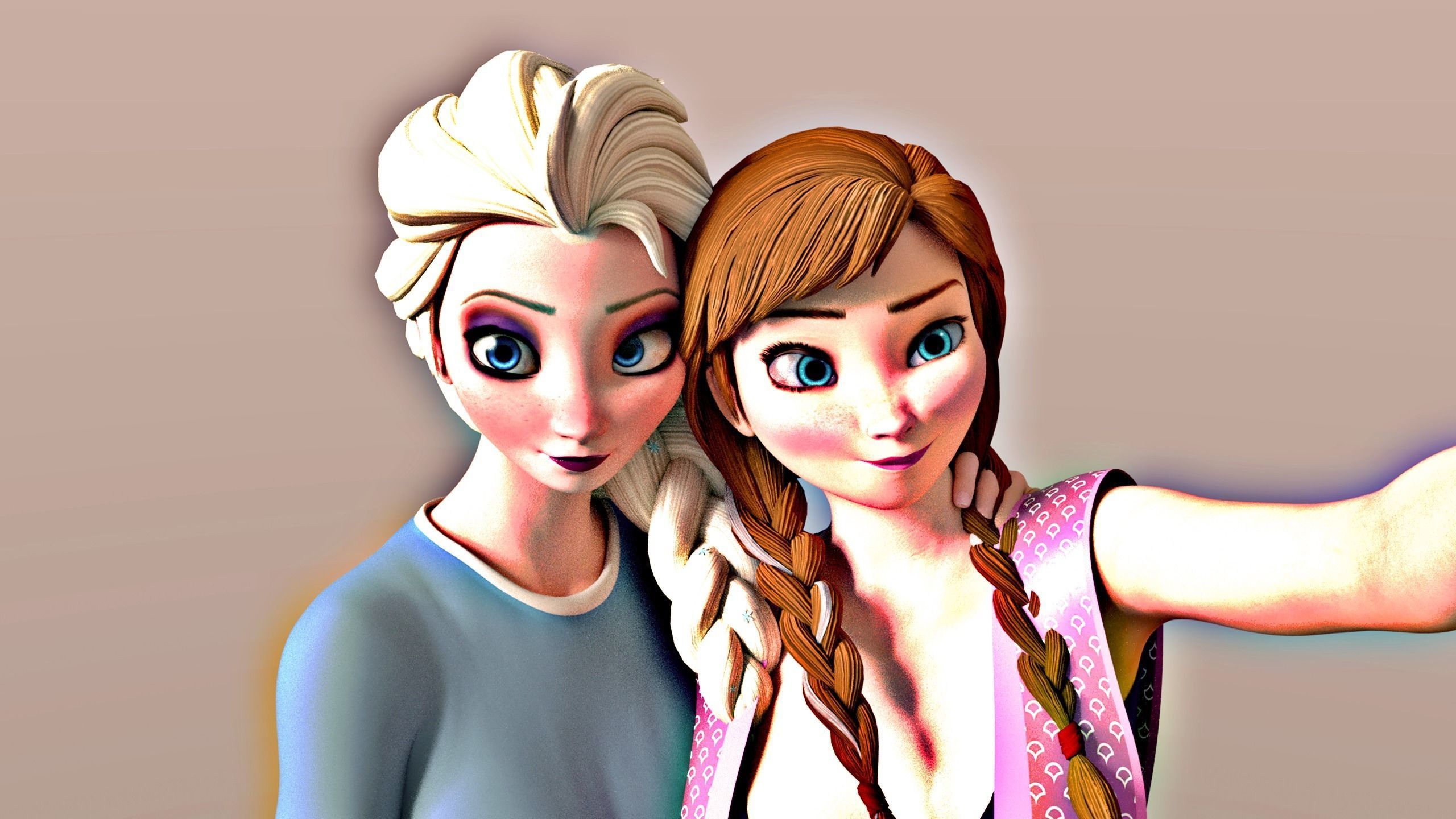 Rigging Anna and Elsa blender 3D model_2
