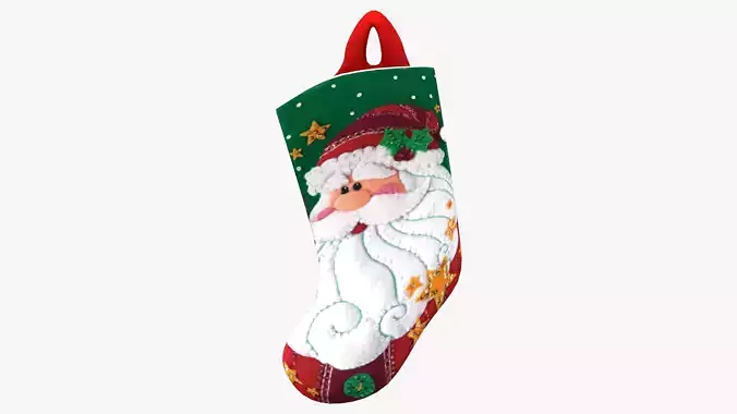 Xmas Socks Template Low-poly 3D model