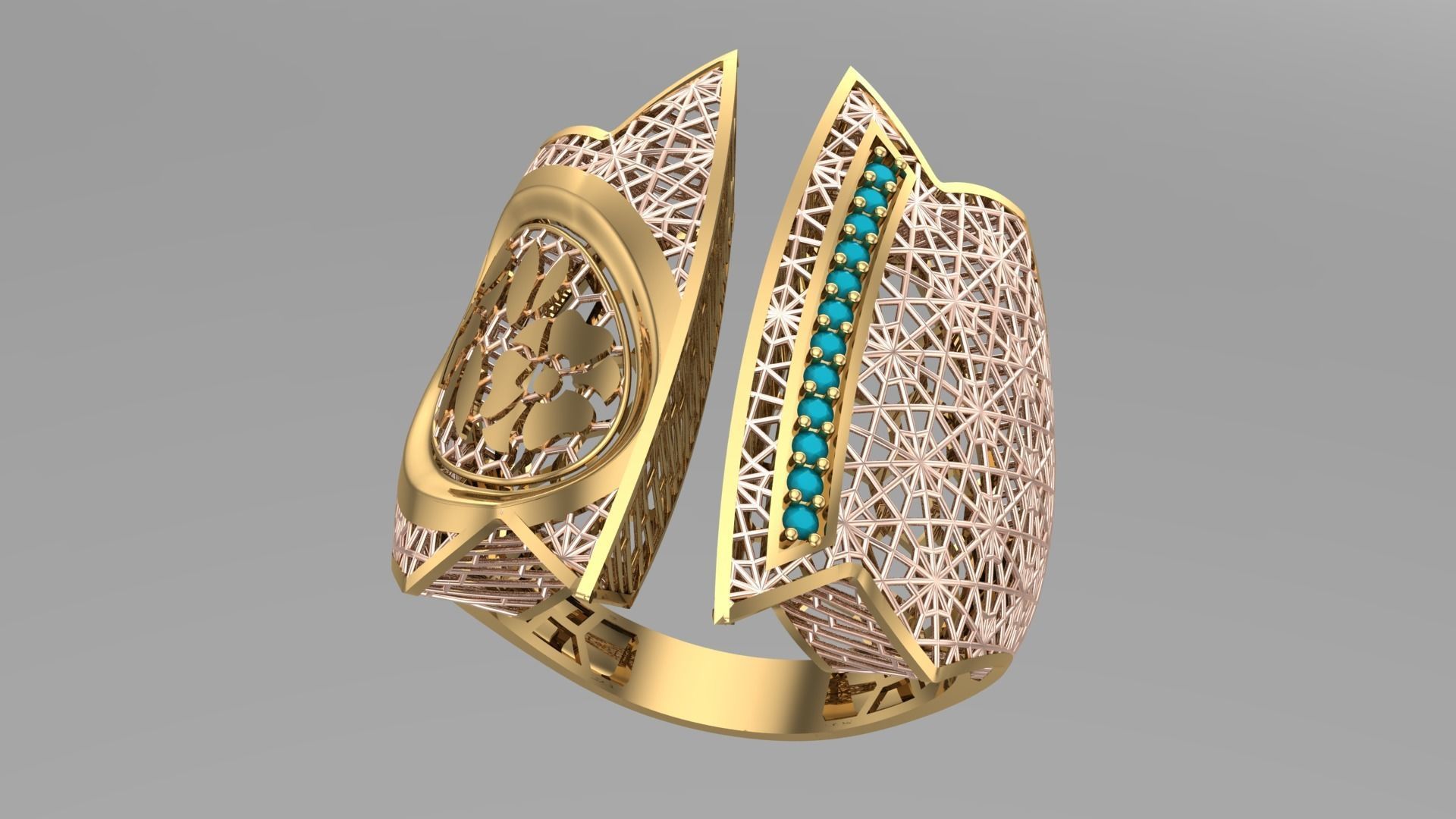 10 PCS STONES RING COLLECTION-R08 3D print model_20