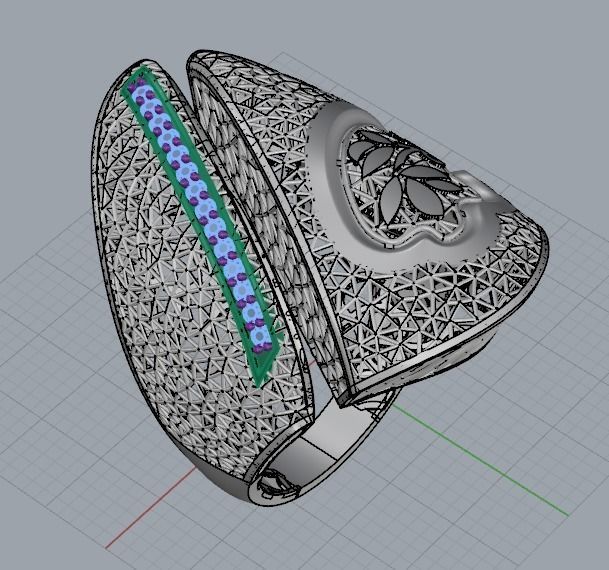 10 PCS STONES RING COLLECTION-R09 3D print model_14