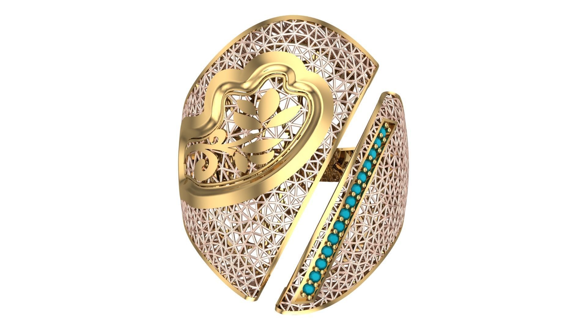 10 PCS STONES RING COLLECTION-R09 3D print model_1