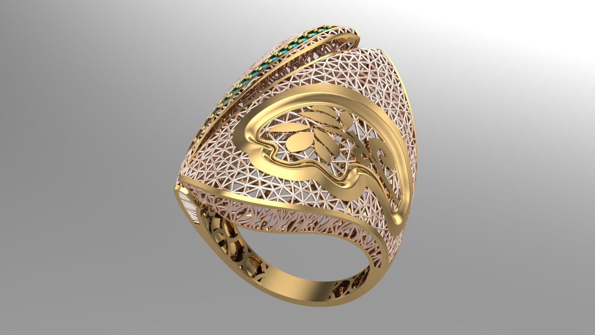 10 PCS STONES RING COLLECTION-R09 3D print model_22
