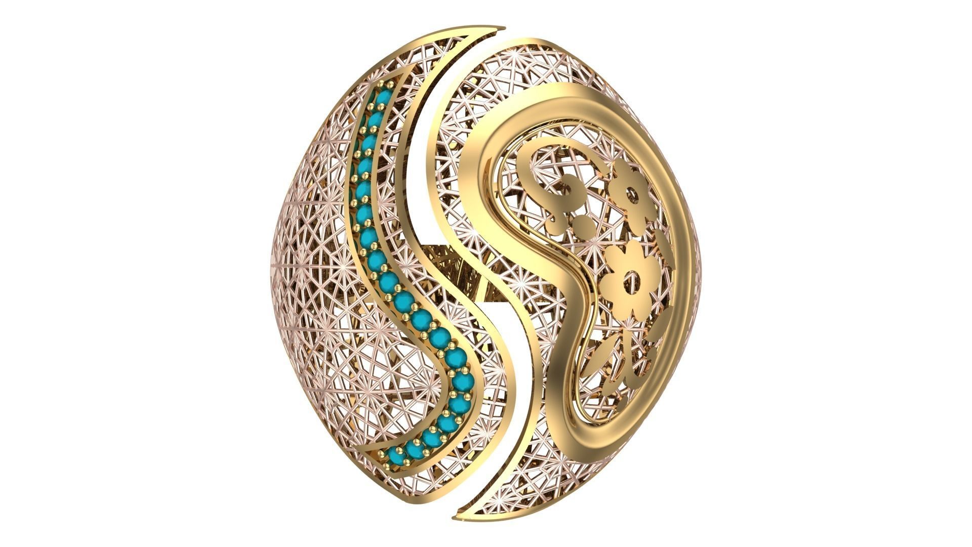 10 PIECES STONE RING COLLECTION LOTS SALE 3D print model_2