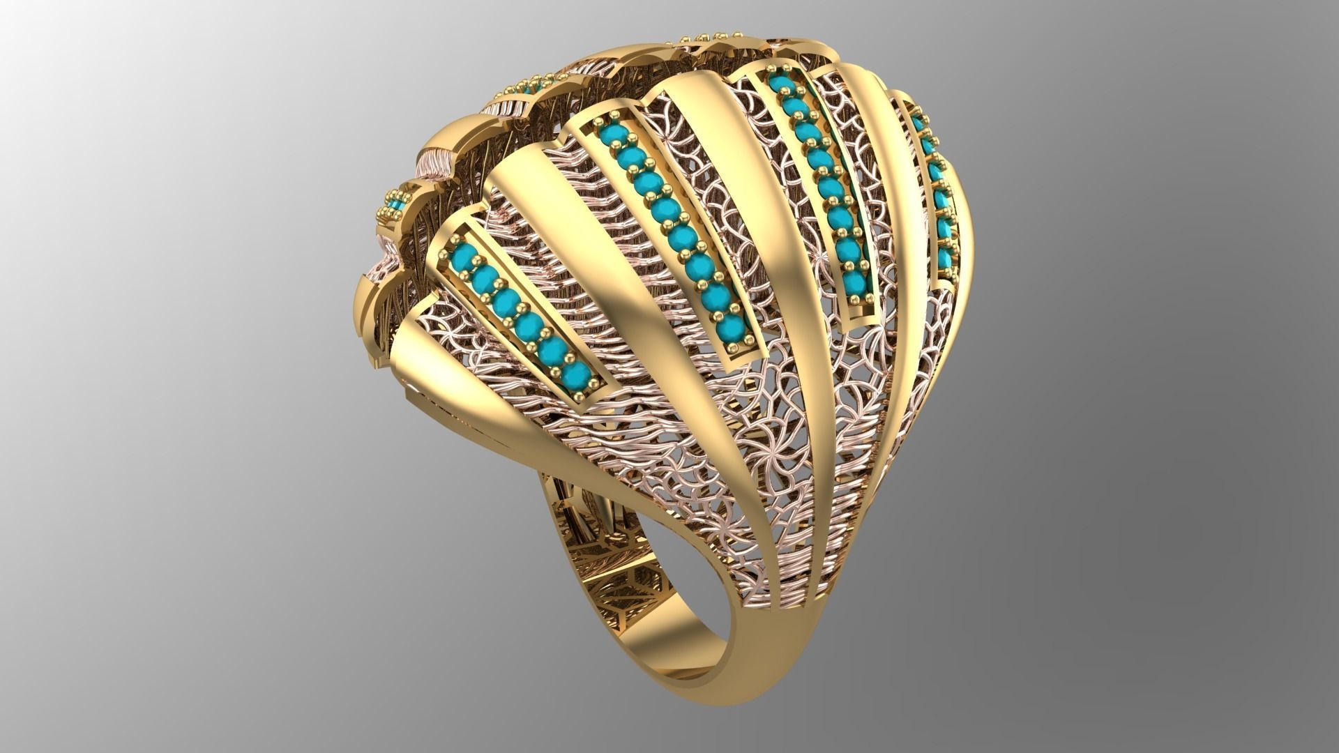 10 PIECES STONE RING COLLECTION LOTS SALE 3D print model_5