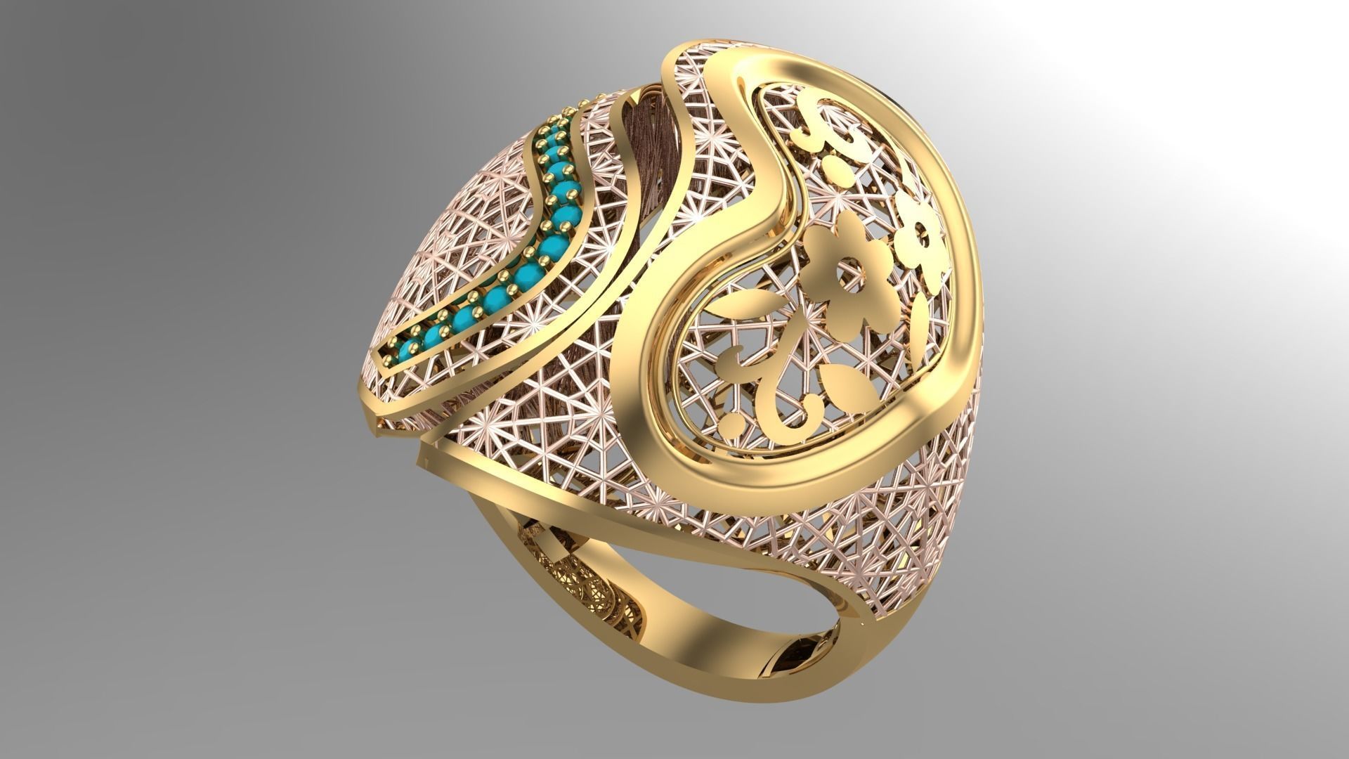 10 PIECES STONE RING COLLECTION LOTS SALE 3D print model_3