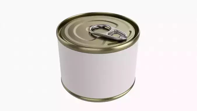 Canned food round metal tin aluminum can 016 3D model
