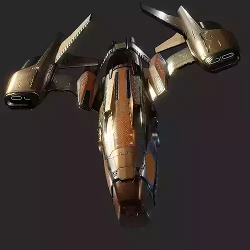 Spacecraft spaceship Low-poly 3D model