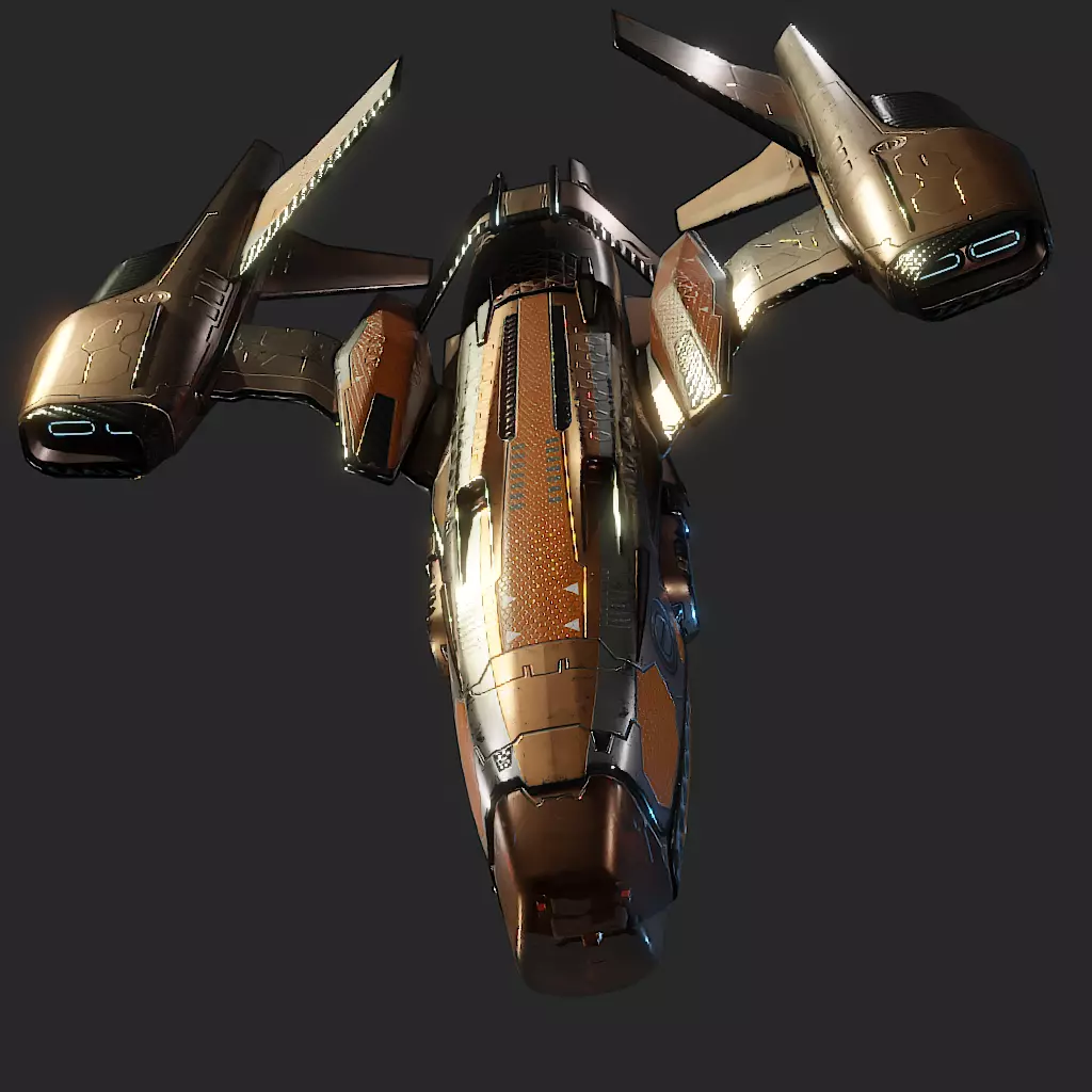 Spacecraft spaceship Low-poly 3D model