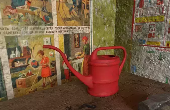 Part of an abandoned room in a USSR industrial building Free 3D model