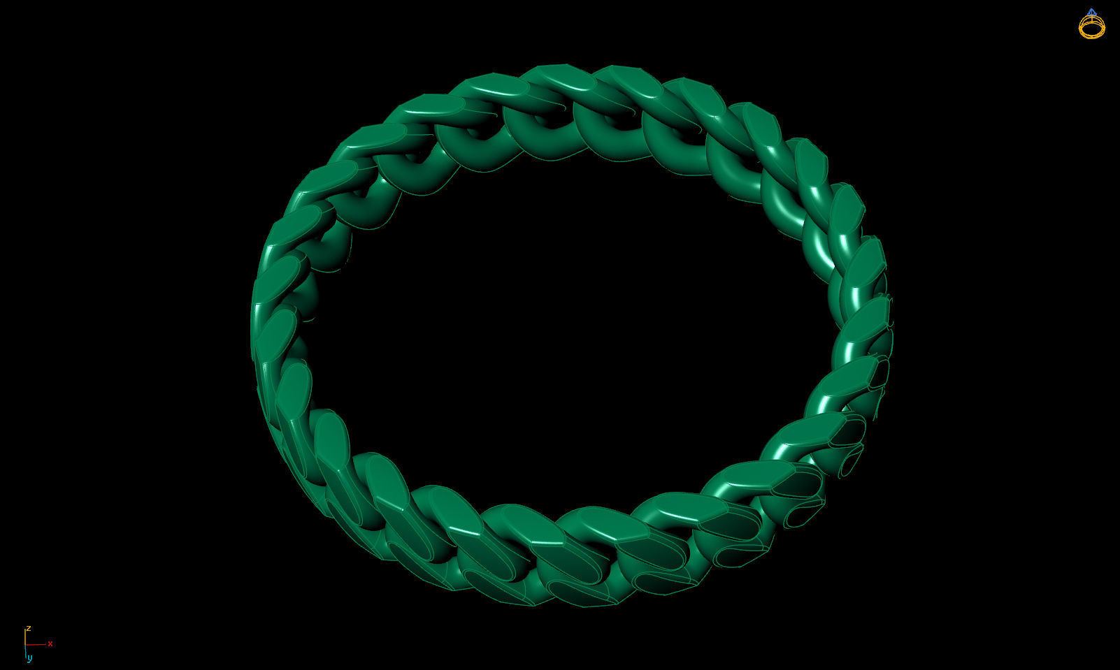 Band chain ring printable 3d model v2 3D print model_12