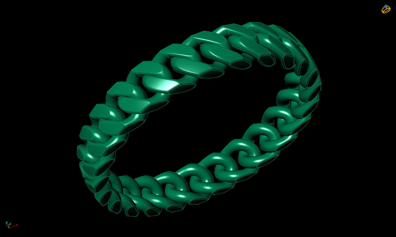 Band chain ring printable 3d model v2 3D print model_11